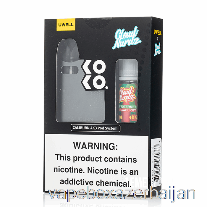 Vape Azerbaijan UWELL x DV Caliburn AK3 Kit + 50mg Nic Salt [GREY] Cloud Nurdz - Sour Watermelon Strawberry